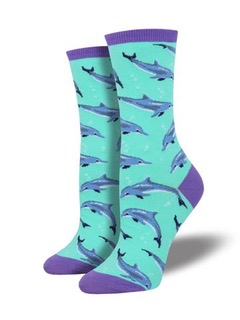 Women's Mint Green Dolphin Socks