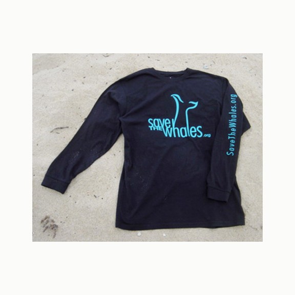 Long Sleeve Black Organic Whale Tail Tee
